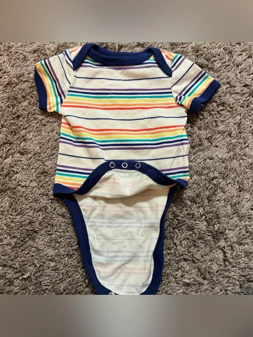 Baby Cat & Jack NB Rainbow Stripe Short Sleeve Bodysuit